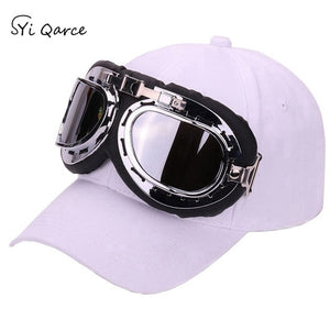 Adjustable Baseball Cap with Ski Goggles