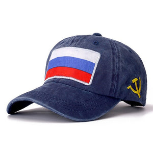 r Baseball Cap Russian Flag Cap High Quality Washed Cotton